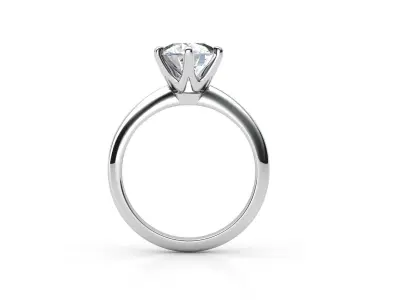 dmc-01 solitaire engagement ring with oval cut diamond 3D print model