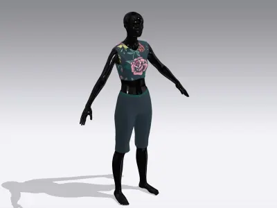  Woman Cloth Dress Low-poly 3D model