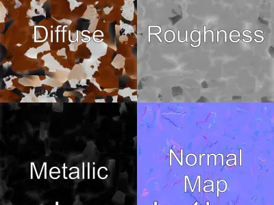 Pinto Arabian Horse 3D Model with Bold Patches Low-poly 3D model