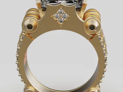 Lux ring silver gold jewelry printable 3D model 3D print model 6