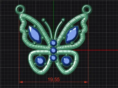 Pendant Butterfly 3d print model 3D print model