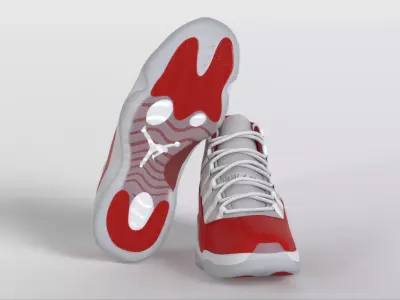 Jordan 11 Retro Cherry 2022 Low-poly 3D model