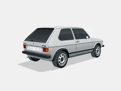 Volkswagen Golf GTI 1976 Low-poly 3D model