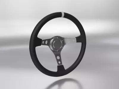 Racing Steering Wheel Low-poly 3D model