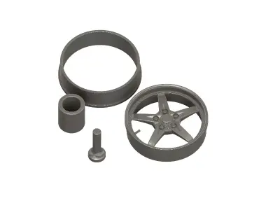 3D printable 5-spoke wheel with accessories 3D print model