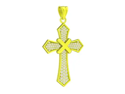 A6835 Luxury Diamond Cross Pendant 3D print model