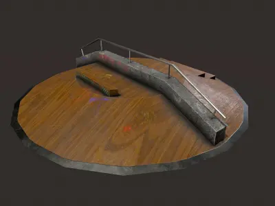 Skate ramp2 Low-poly 3D model
