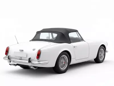A White Classic Convertible 3D model