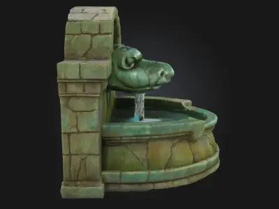 Ancient Tortoise Fountain  Symbol of Longevity and Tranquility 3D model