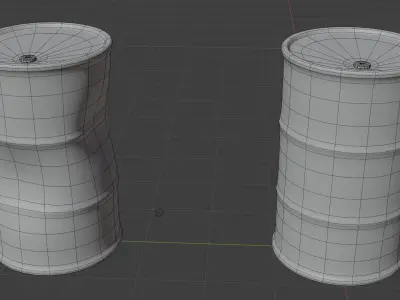 Rusty Used Oil Drums 3D Low-poly 3D model