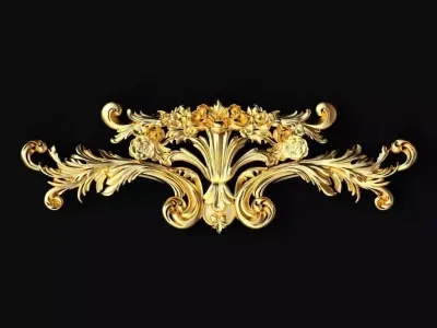 Central decor ornament for furniture 3D model 1023