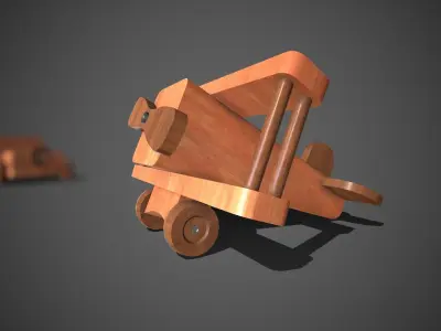 Wooden Toys Low-poly 3D model