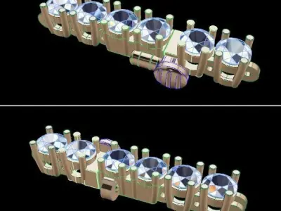 Diamond Tennis Bracelet 3MM Link 3D print model