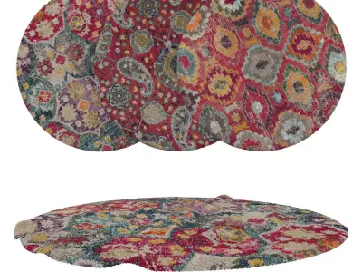 Round Rug Set 265 3D model