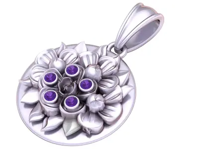 Luxury Floral Cluster Medallion 3D Printable Model 3D print model