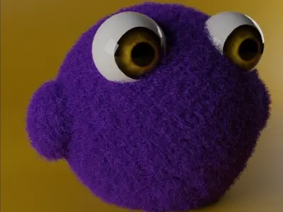 Purple plushie Free 3D model