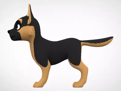 German Shepherd  Low-poly 3D model