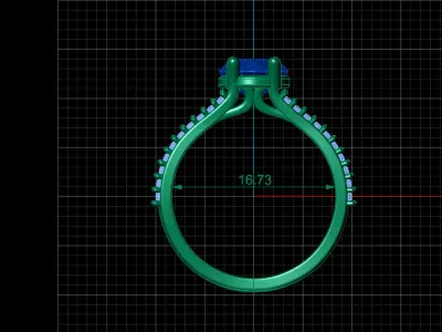 STL 3DM Print Ready Women Diamond Ring Lightweight Printable  3D print model 125