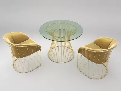 Modern Table and Chair Set 3D model