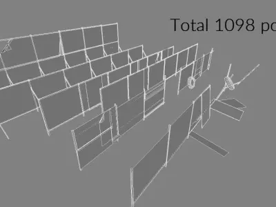 Fences pack Low-poly 3D model