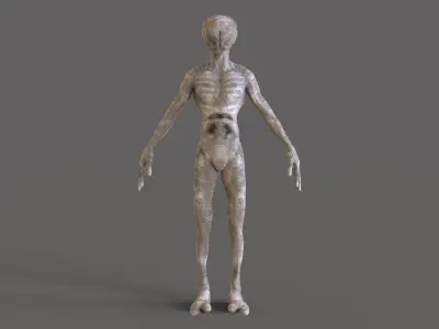 Monster 3 humanoid alien Low-poly 3D model