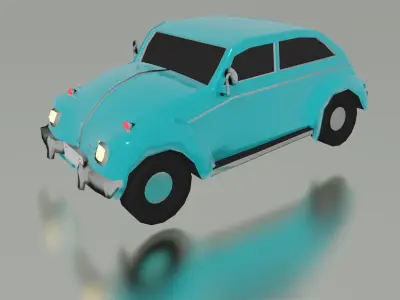 Volkswagen beetle 1971 Free low-poly 3D model