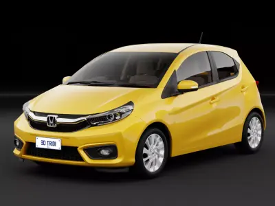 Honda Brio Satya 2020 With Interior HQ Low Poly Low-poly 3D model