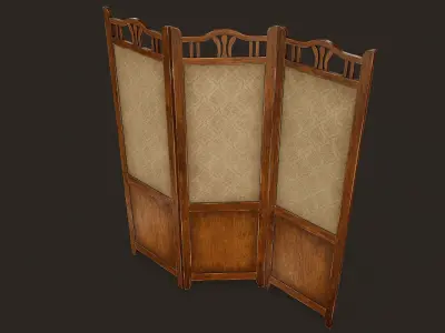 Antique Room Divider - PBR Game Ready Low-poly 3D model