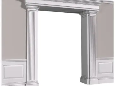 Arched Entrance portal Opening Wall paneling Doorway 3D model
