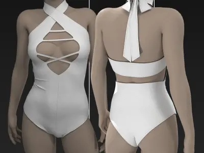 Swimwear Collection 51 CLO3D ZPRJ FBX OBJ MTL 3D model