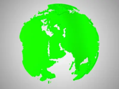 Globe Shell Green 3D model