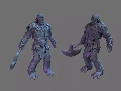 Stone Tomb Map - Pick Axe Statue 03 3D model