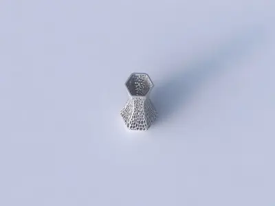 Vase larger opening hexagon with dense organic lattice 2 3D print model