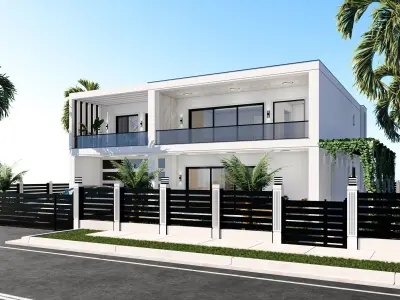 Modern Villa 3D model 17