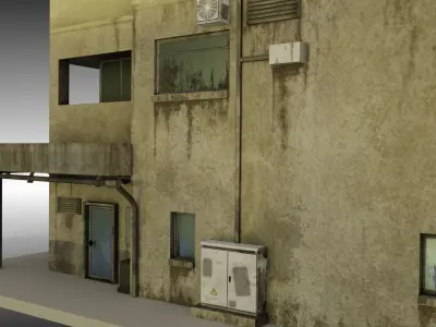 Apartment block dirty Low-poly 3D model