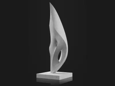 Abstract modern sculpture 020 Low-poly 3D model