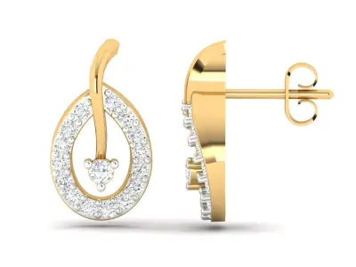 Women Earrings 3dm STL OBJ FBX Renders Details 3D print model 10