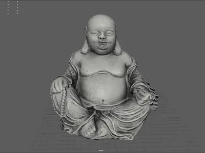 Smiling buddha Low-poly 3D model