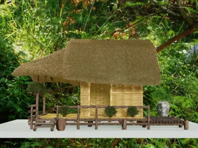 Thai hut 3d model Free 3D model