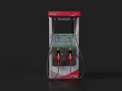 Fuel station pump DEMO Free low-poly 3D model