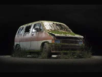 Procedural Vehicles - Van UE4 UE5 Low-poly 3D model