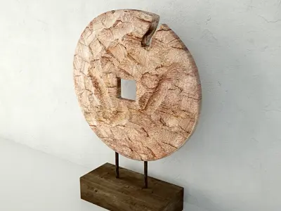 Cincel Chiseled Coin on Stand 3D model