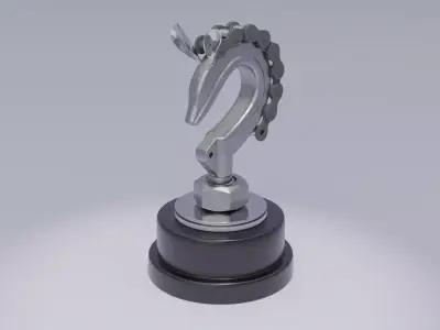 Stylized horse chess figure Low-poly 3D model