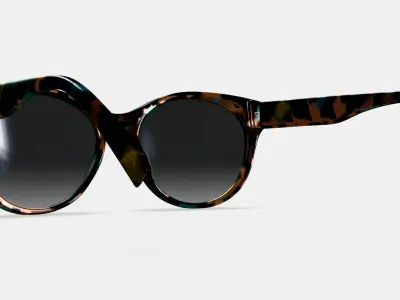 Annika Sunglasses in Aventurine Tortoise 3D model