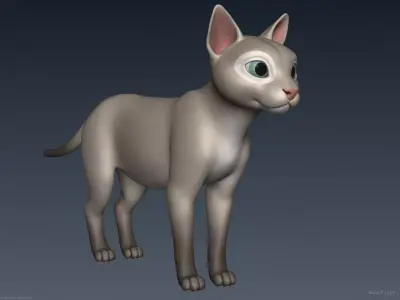 Stylized Cartoon Cat 3D model