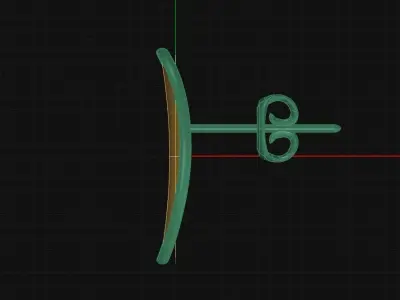 Oval Solid Gold Brushed Earrings Silver Body Jewelry 3D model 3D print model