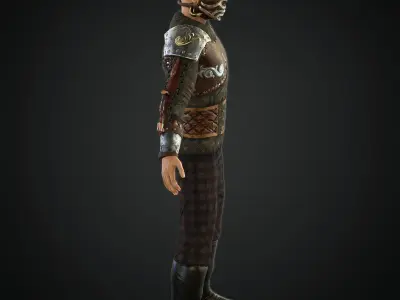  Steampunk rigged character Low-poly 3D model