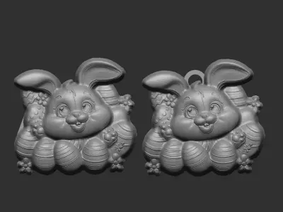 cute bunny hide full of eggs  3D print model