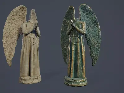 Dead Angel statue PBR Low-poly 3D model