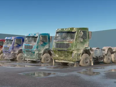UE4 Abandoned Truck Pack Low-poly 3D model